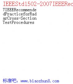 IEEEStd1502-2007IEEERecommendedPracticeforRadarCross-SectionTestProcedures