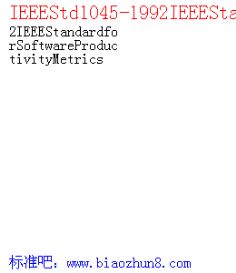 IEEEStd1045-1992IEEEStandardforSoftwareProductivityMetrics