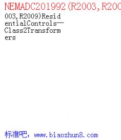 NEMADC201992(R2003,R2009)ResidentialControlsClass2Transformers