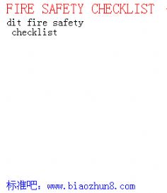 FIRE SAFETY CHECKLIST C 2014